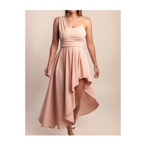 Pink bridesmaid high-low dress L